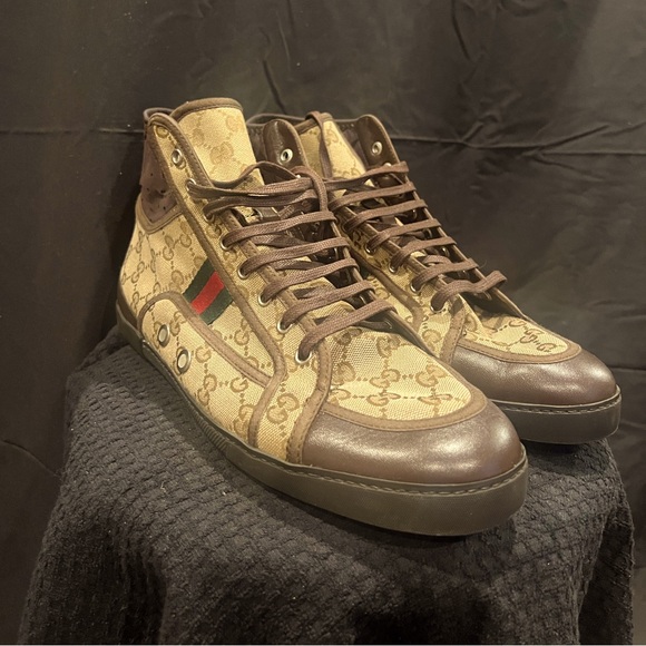 Gucci Other - Gucci California Striped High Top (Beige Ebony)